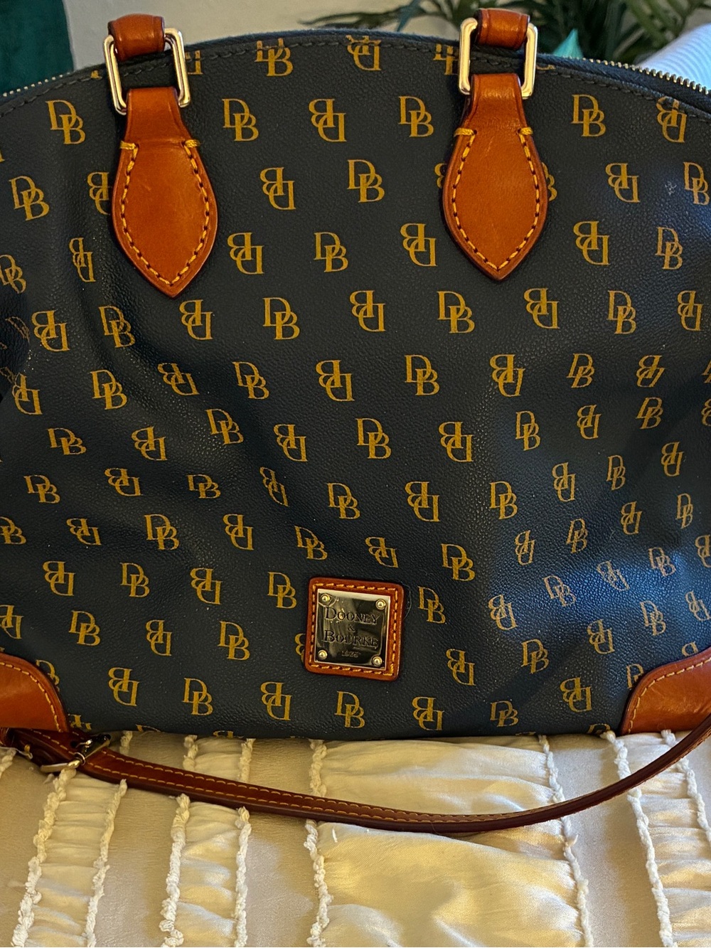 Dooney & Bourke Black and Brown Logo Duffel